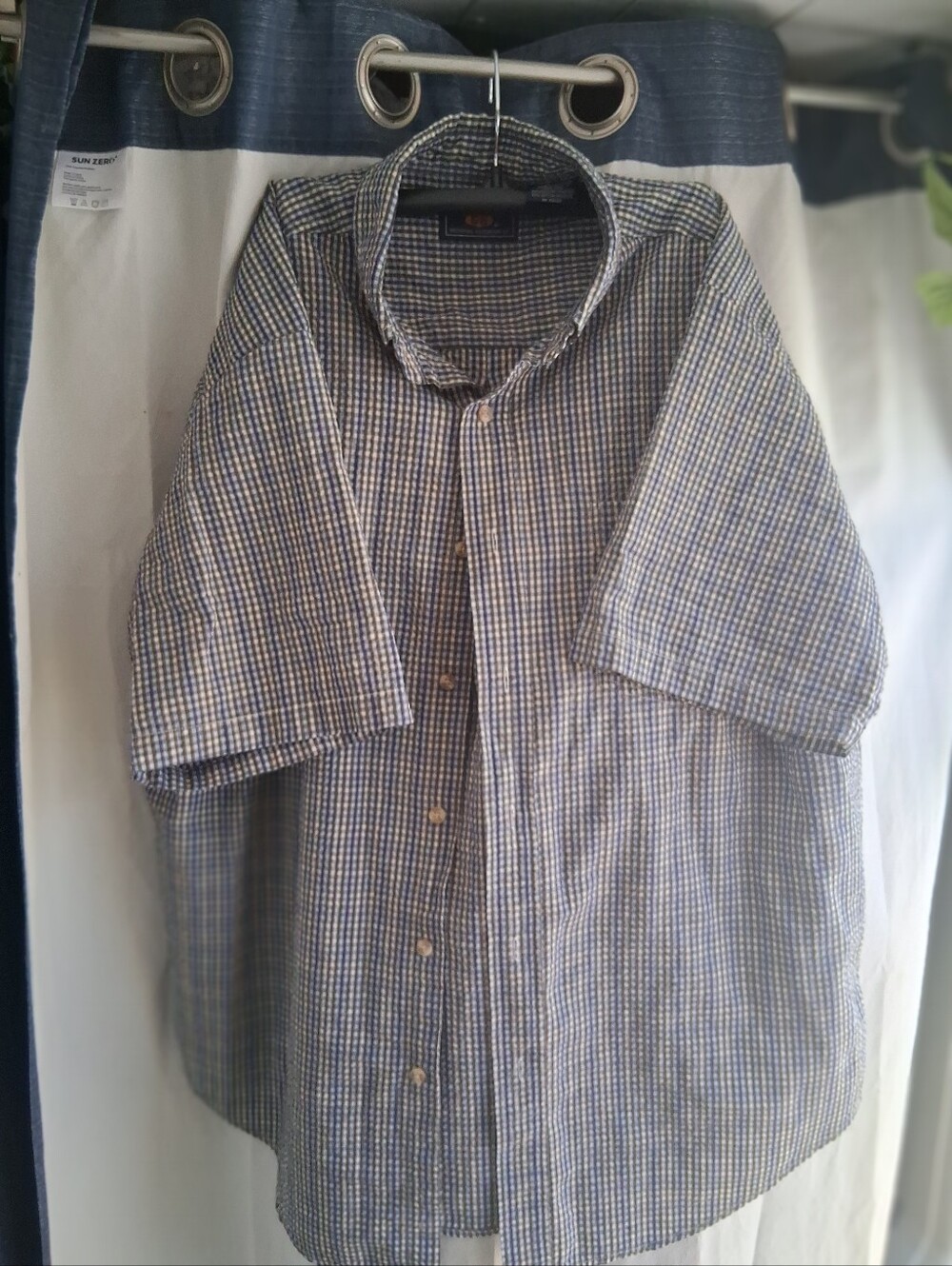 Route 66 Men's Short-Sleeve Check Shirt - Blue & White
